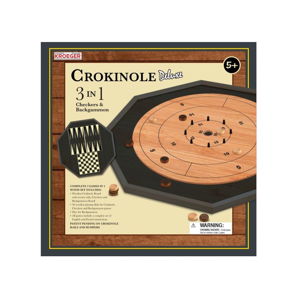 CROKINOLE 3 IN 1 DLX (4) BL